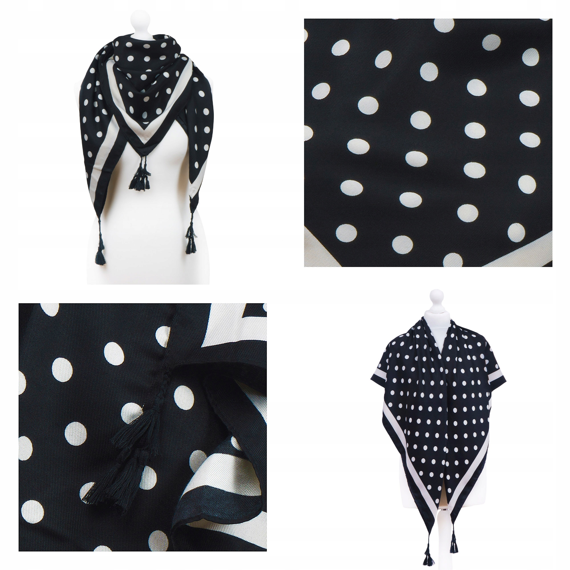 DUŻA CHUSTA APASZKA KOLORY W GROSZKI GROCHY KROPKI Rodzaj inny