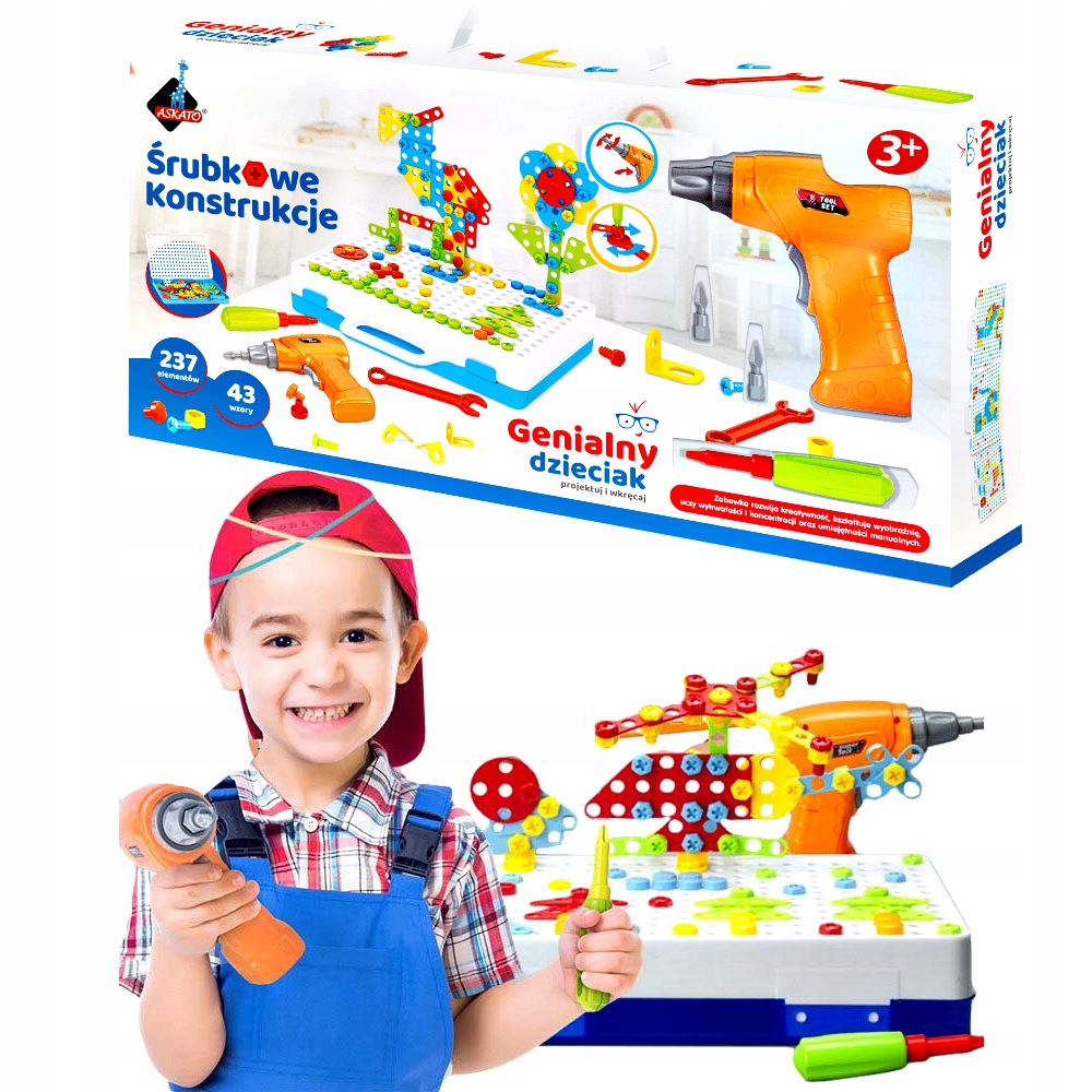 

Śrubkowe Konstrukcje Mozaika Puzzle 3D Wiertarka