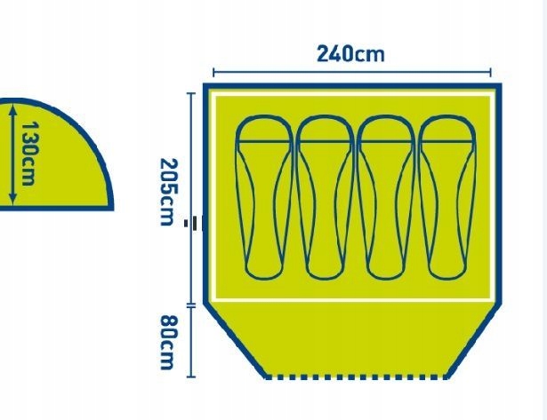 TRESPASS NAMIOT GHABHAR 4 - 1500mm - 130cm -KROSNO EAN (GTIN) 5050986209107