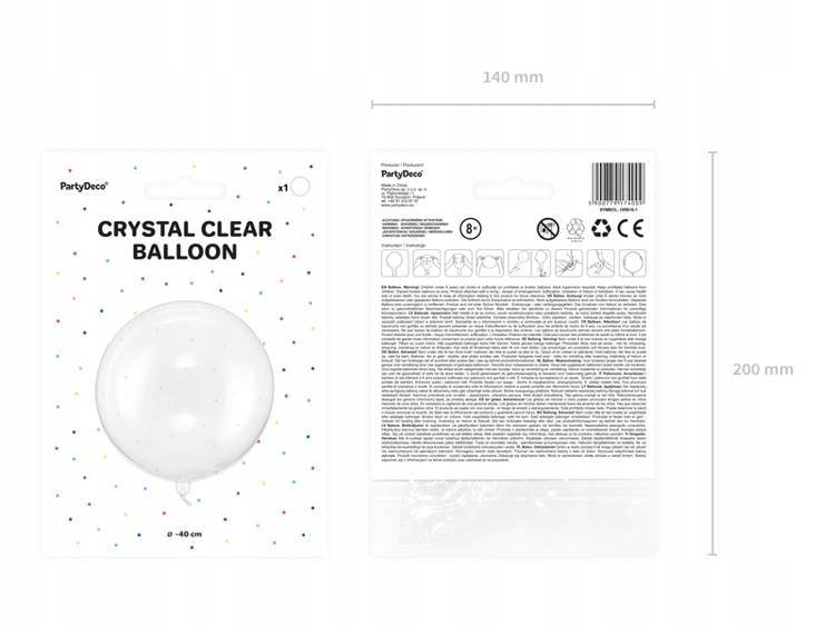 BALON KULA PRZEZROCZYSTY TRANSPARENTNY 40 CM Marka Party deco