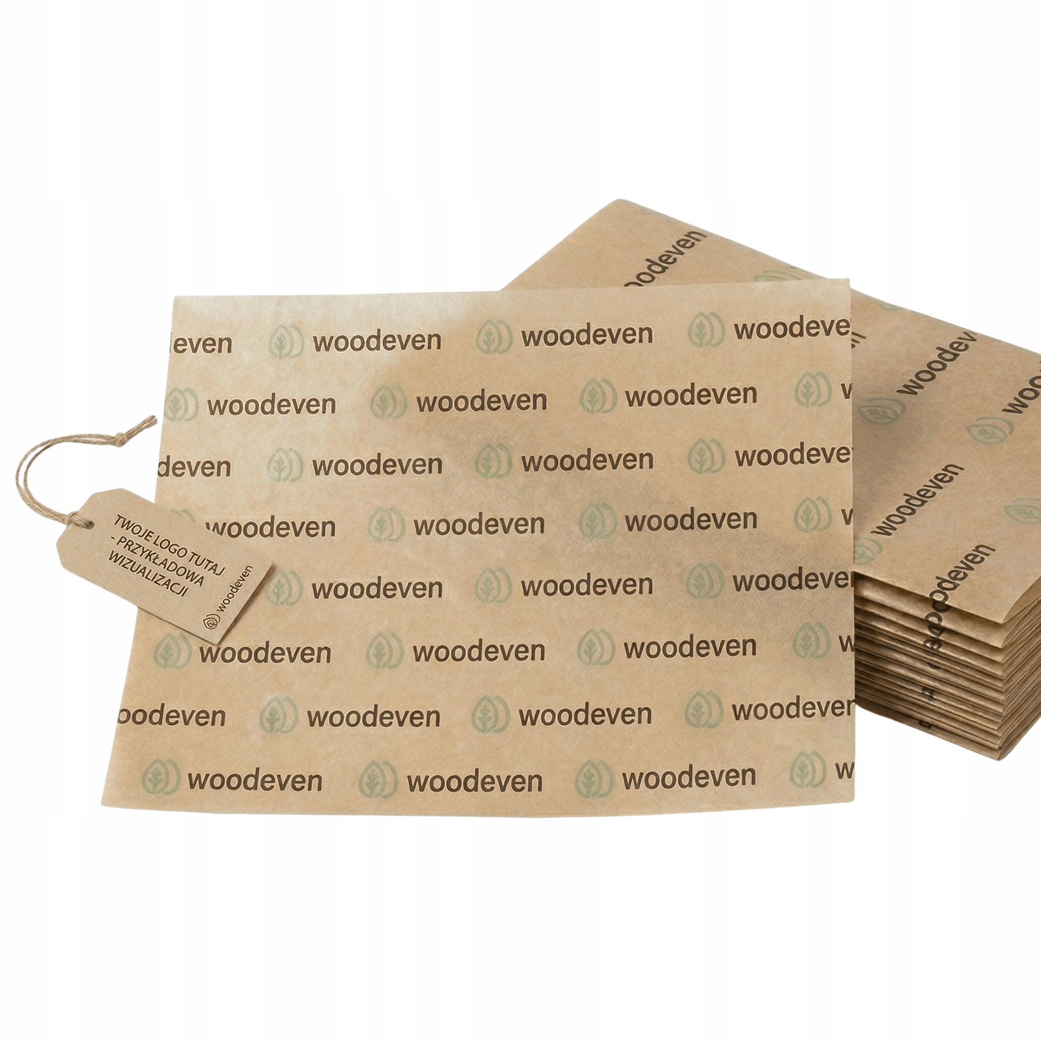 Hnědý papír potažený Pe 13 x 20 cm s vaším potiskem