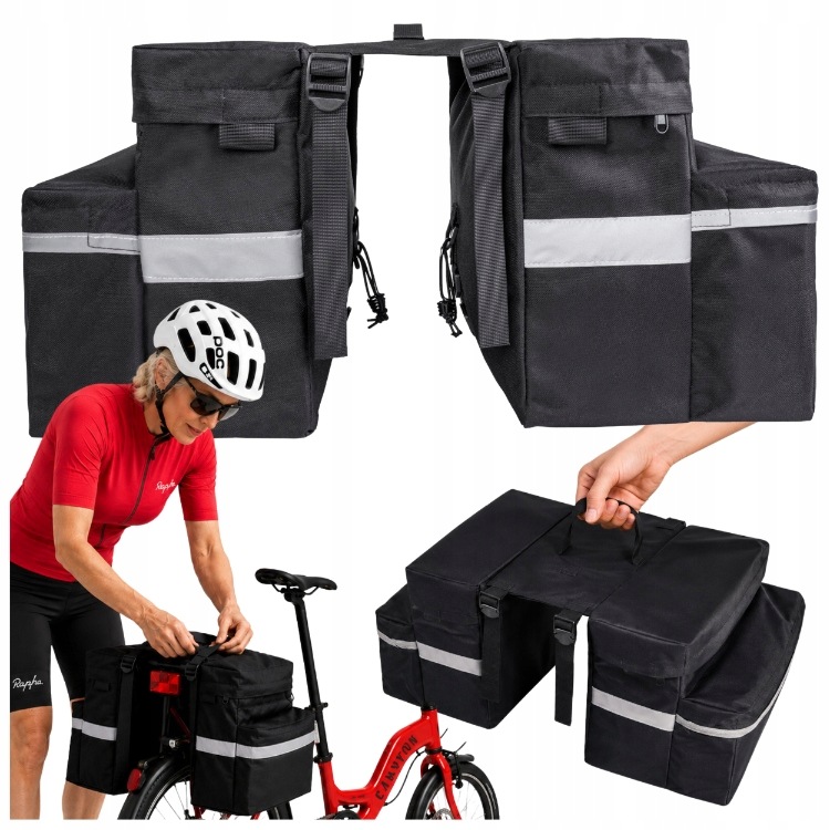 Sakwa Rowerowa Torba Na Rower Dwukomorowa Podwójna Na Bagażnik Wodoodporna