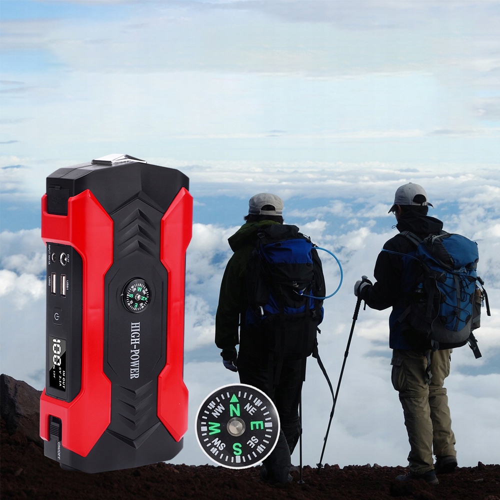 POWERBANK JUMP STARTER POWER BANK URZĄDZENIE AKUMULATOR 12V + KLEMY KABEL Waga produktu z opakowaniem jednostkowym 0.96 kg