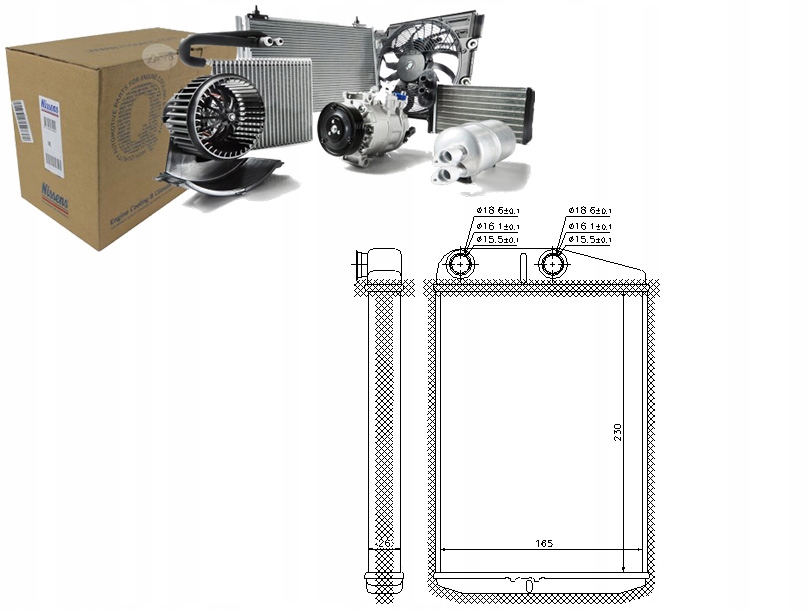 Ohřívač (230X165X26) Citroen Jumper Fiat Ducat