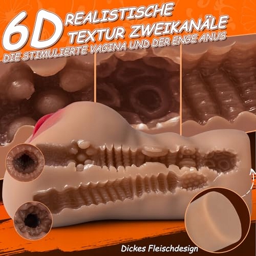 DEFOMY Realistyczny Masturbator Silikonowy Z Podwójnym Kanałem Dla Mężczyzn — miniatura 3