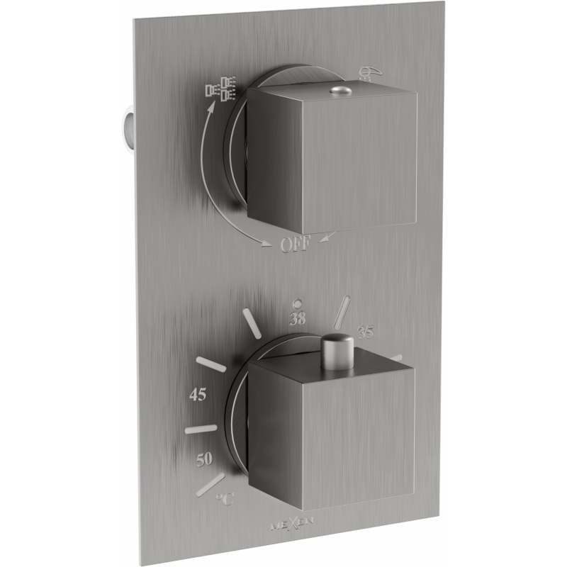 Mexen Cube termostatická vaňovo-sprchová batéria s 2 vývodmi, grafitová