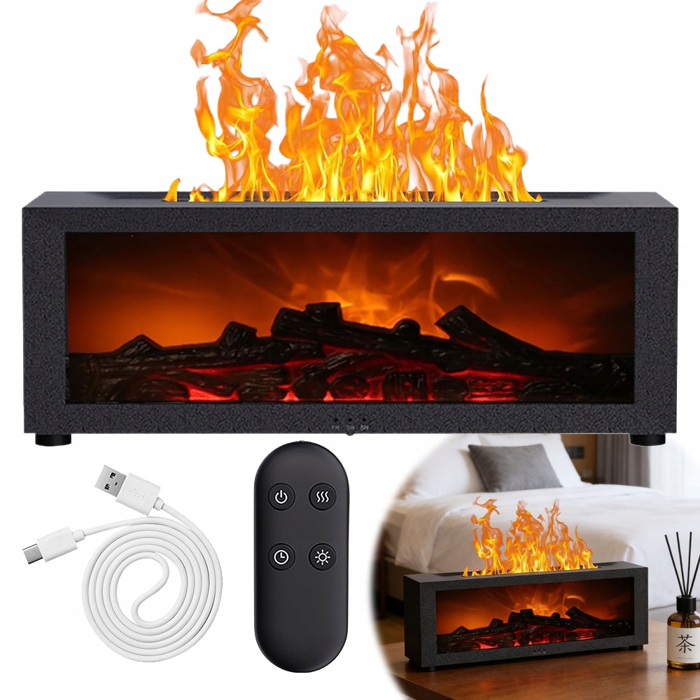 Moderní Difuzér Vůní S Efektem Ohně Pilot Timer 150 ML Zvlhčovač