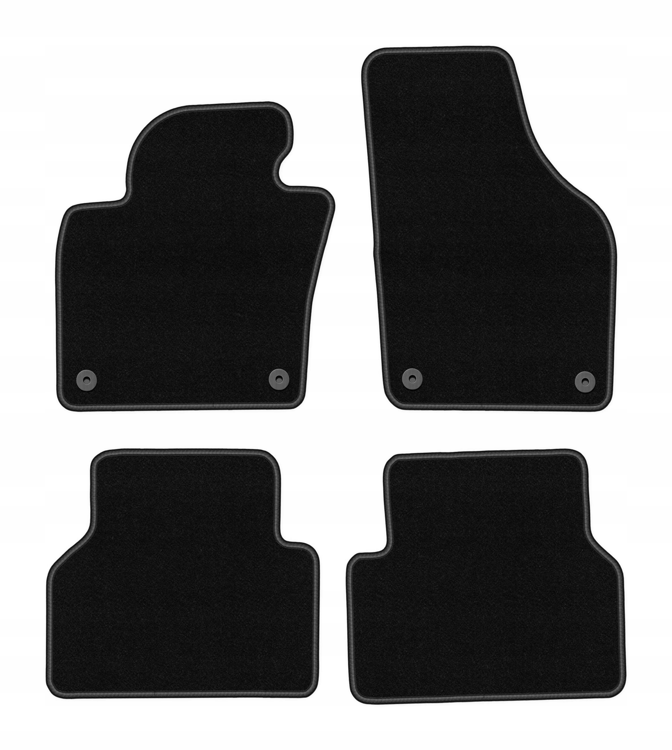 Dywaniki welurowe do Vw Tiguan I 2007-2015 komplet Basic czarne 4 szt.