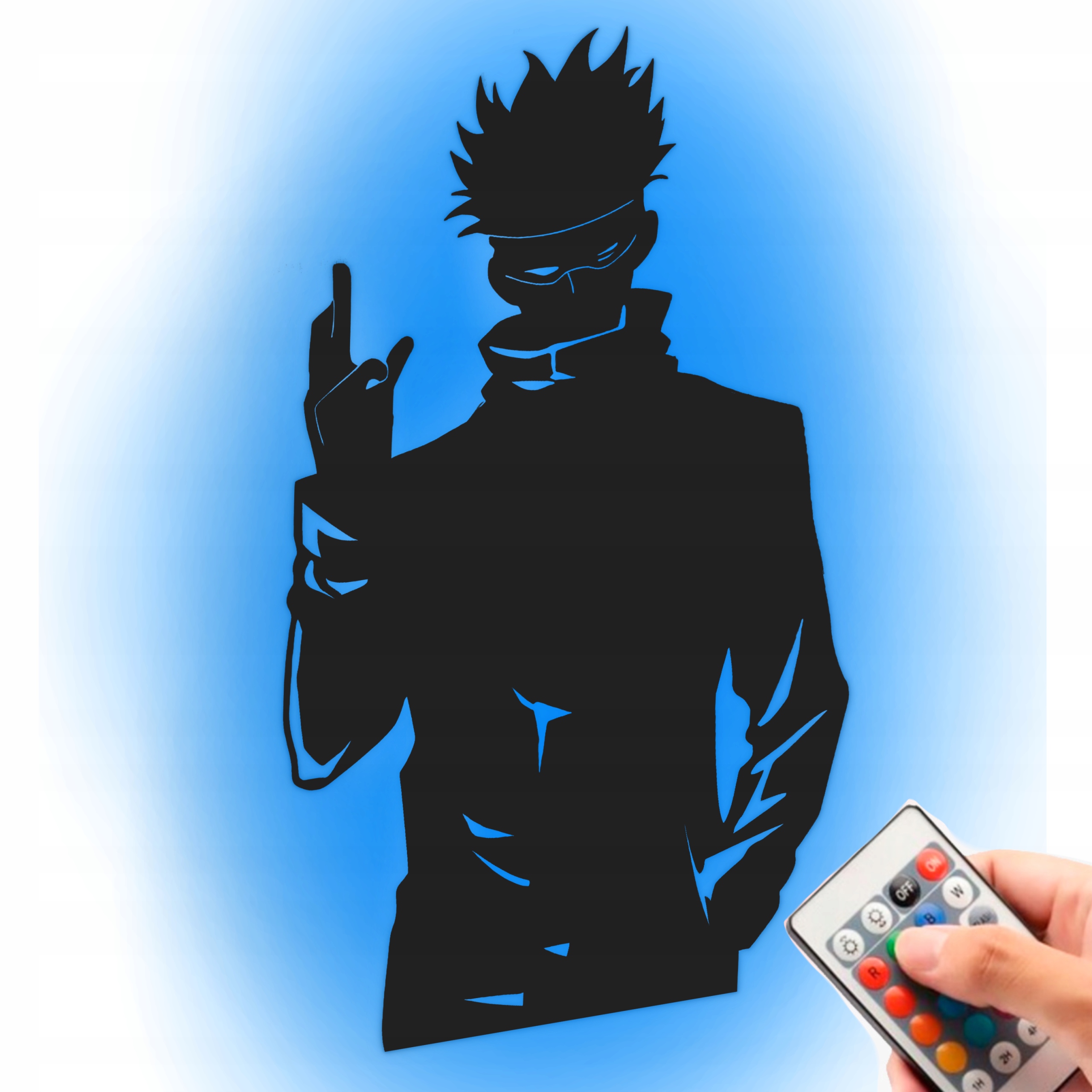 Satoru Gojo Dřevěný obraz Anime Nástěnná Dekorace Dárek Noční Led lampička