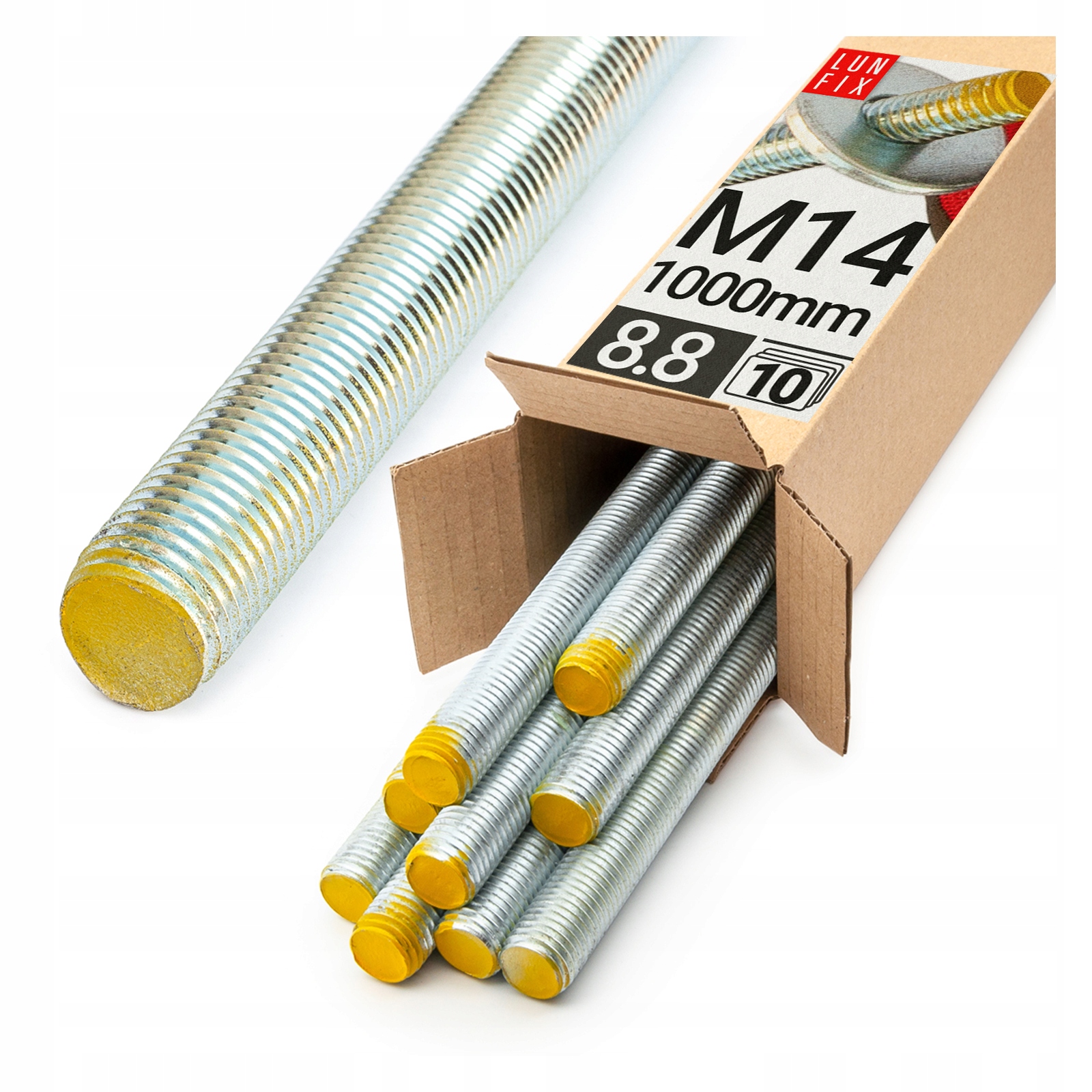 Závitová tyč M14 1000mm 1m M14x1000 kl. 8.8 Din 976 10 Ks.
