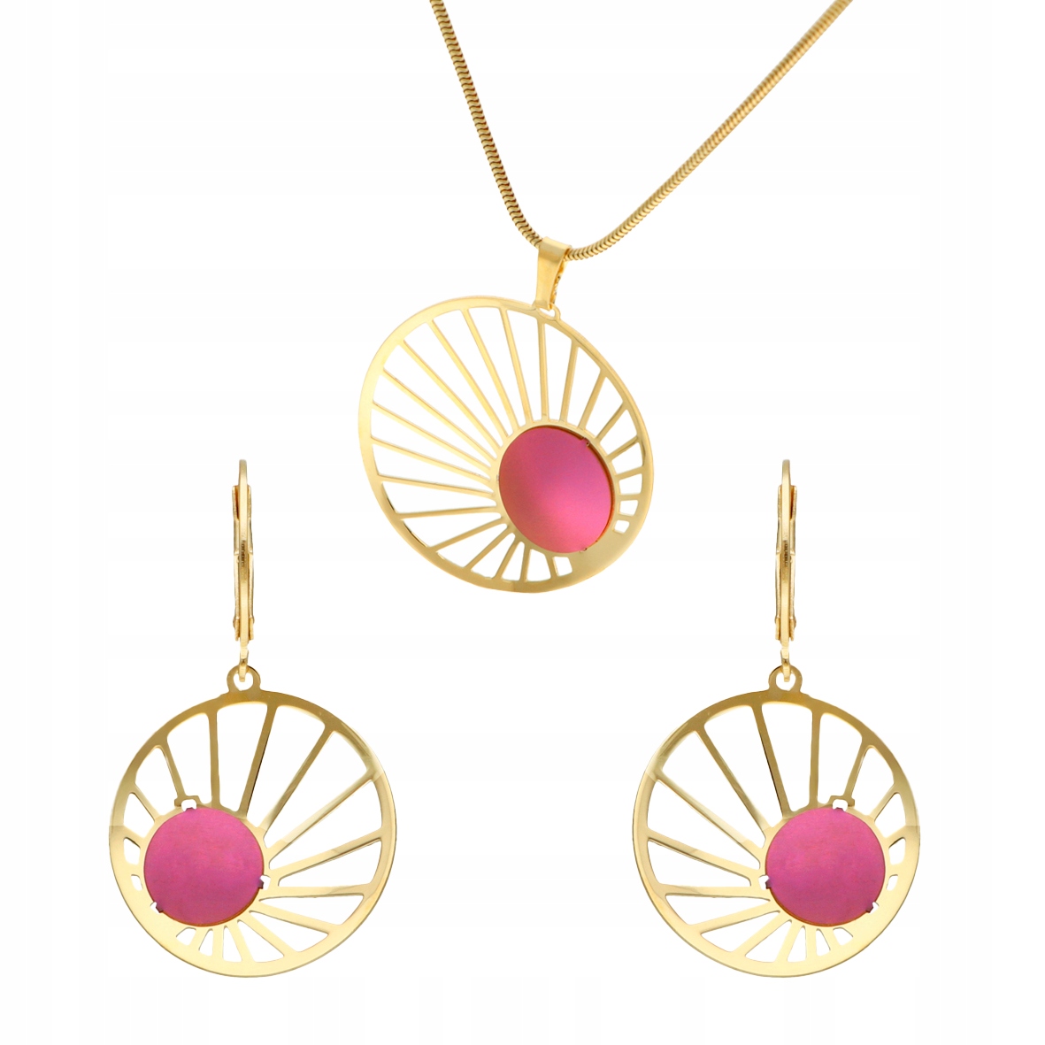 Prolamovaný komplet s fialovým titanem a stříbro pozlaceným