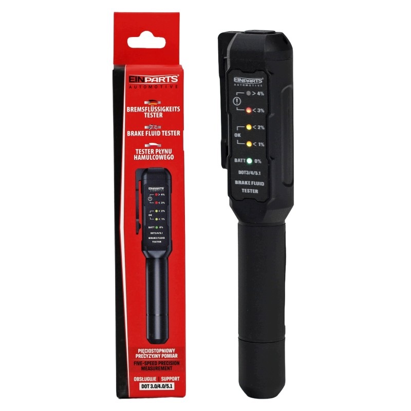 Tester płynu hamulcowego Dot 3/4/5.1 z diodami Led Einparts