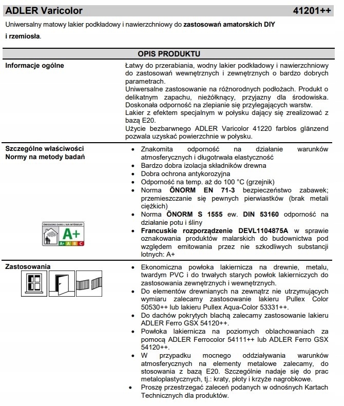 ADLER VariColor 0,75L Biały (W10) Opakowanie puszka