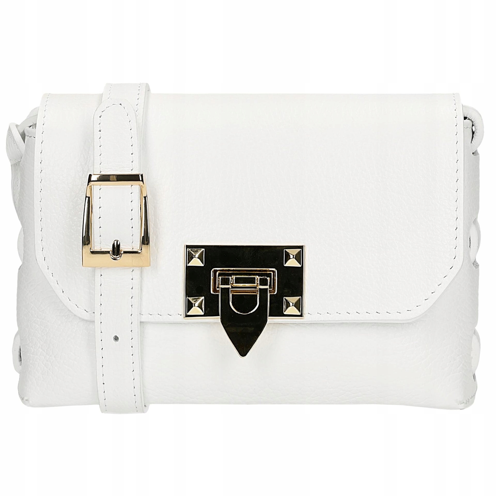 Bílá společenská kabelka z přírodní kůže