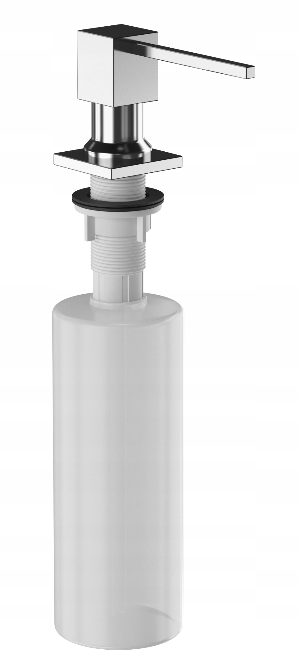 DOZOWNIK DO PŁYNU do naczyń DO KUCHNI ZLEWOZMYWAKA kwadratowy chrom 300 ml Kod producenta DOZOWNIK KWADRAT