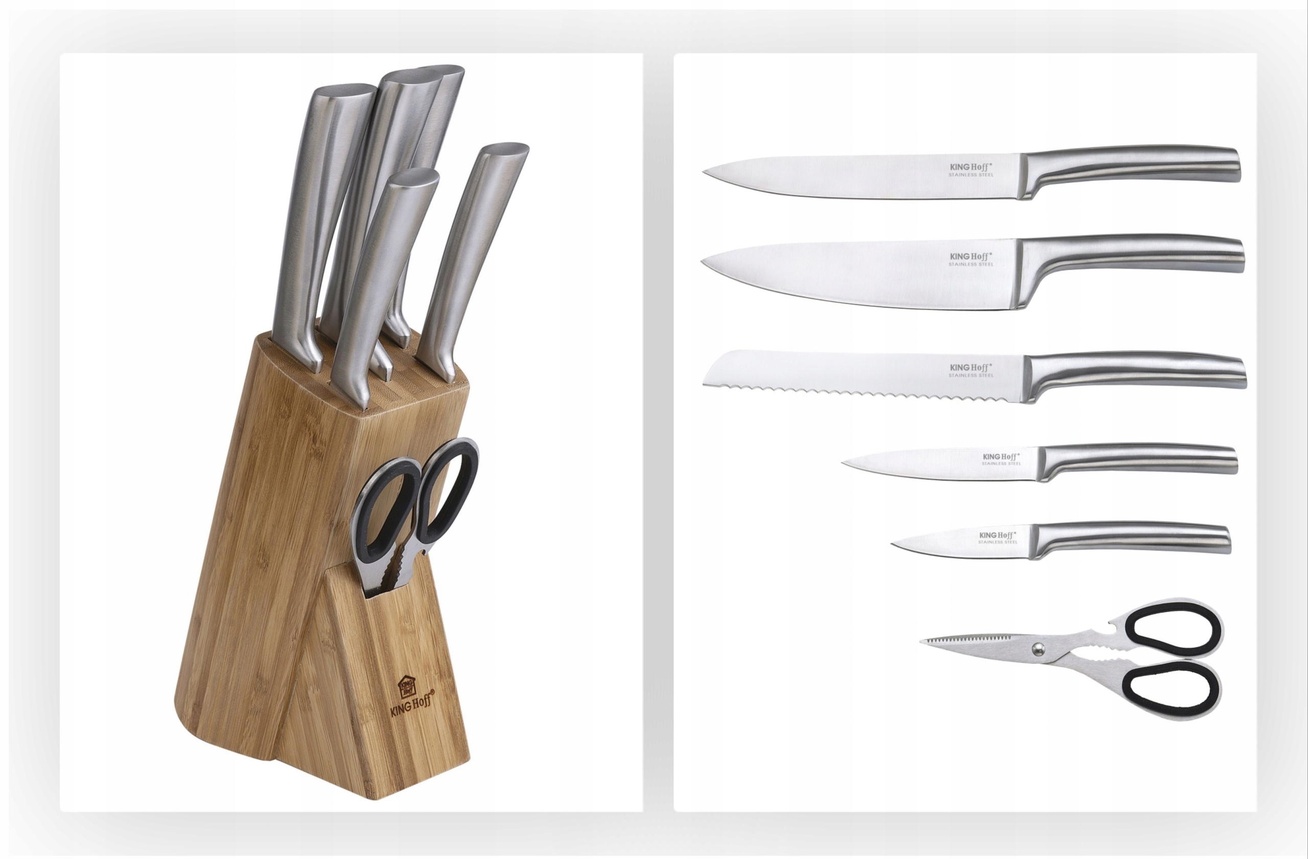 

Komplet noży w bloku drewnianym King Hoff KH-1555