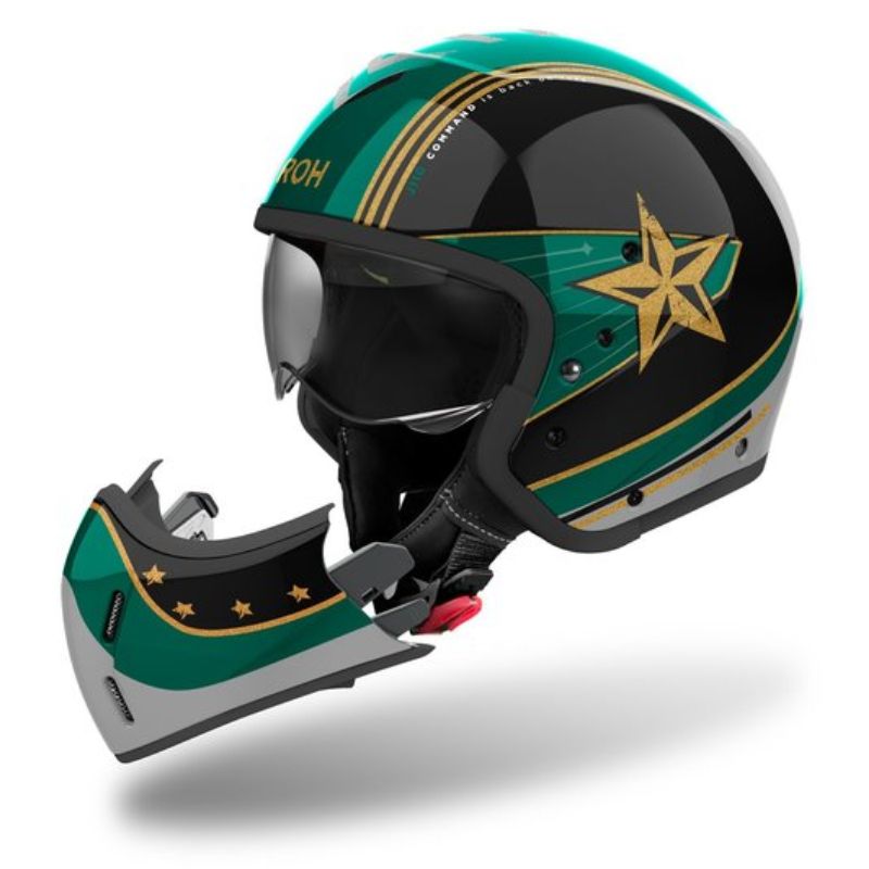 Motocyklová Vyklápacia Prilba Airoh J 110 Command Mint Green Gloss S