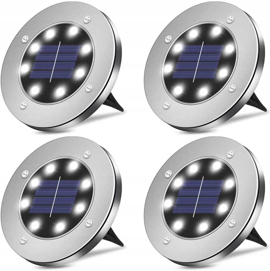 

Lampki Solarne Ogrodowe Gruntowe Świecący Dysk x 4