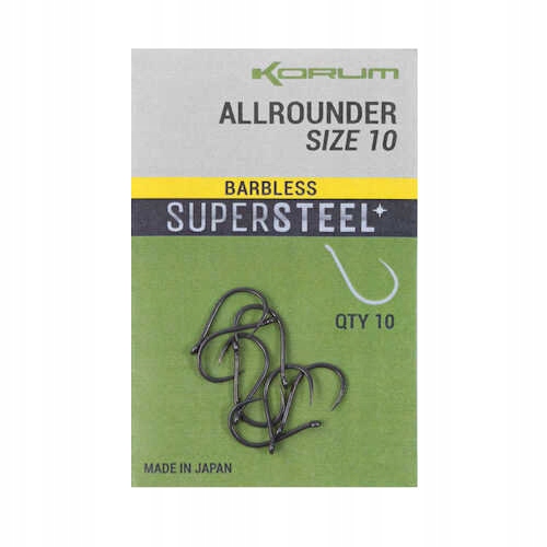 Korum Haki Allrounder Barbless Rozmiar 14 10szt