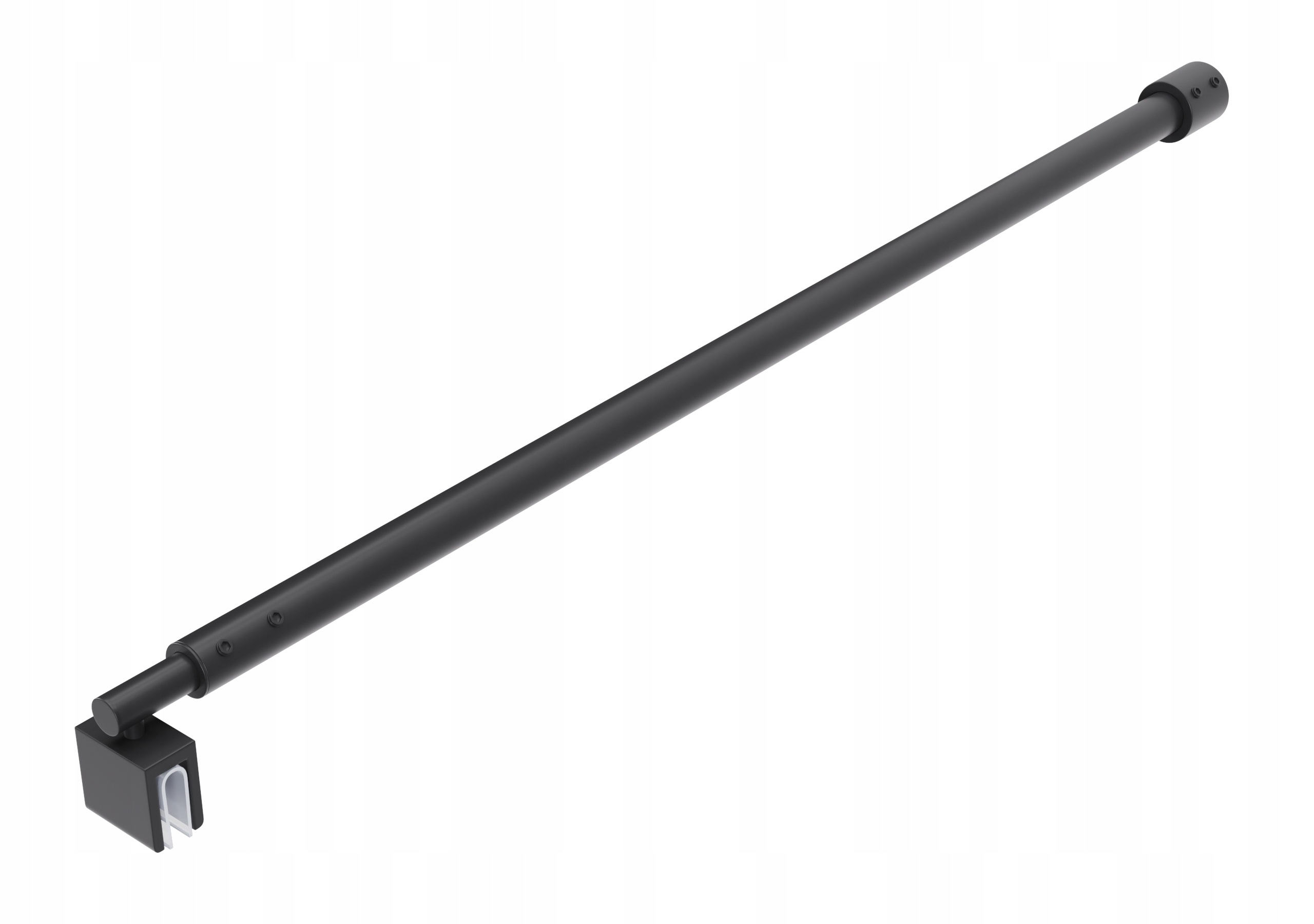 Držák Do Sprchového Koutu Nastavitelný 65-120 CM, Sklo 6-8 MM, Černý