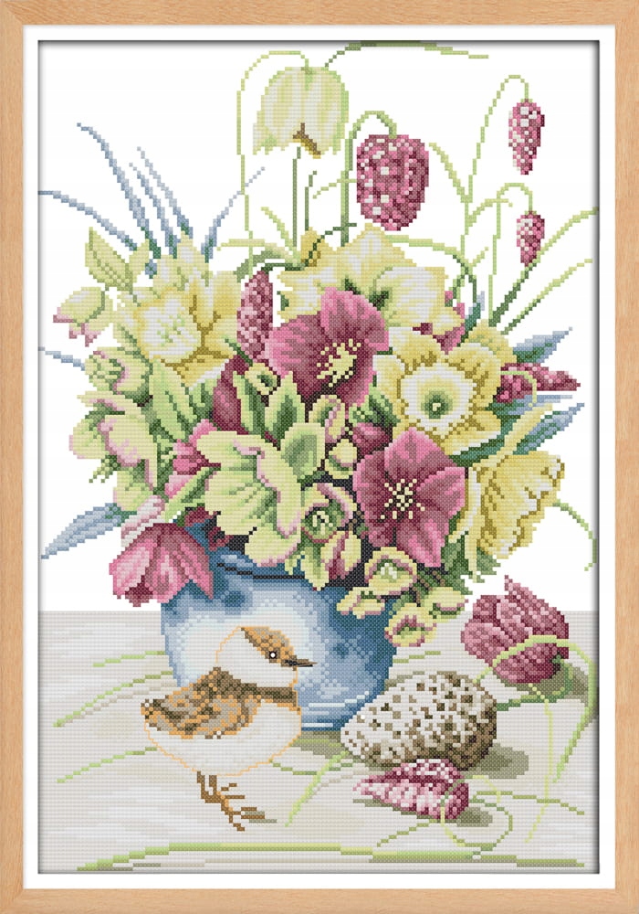 Kanva s potiskem vyšívací sada (kanva,mulina)