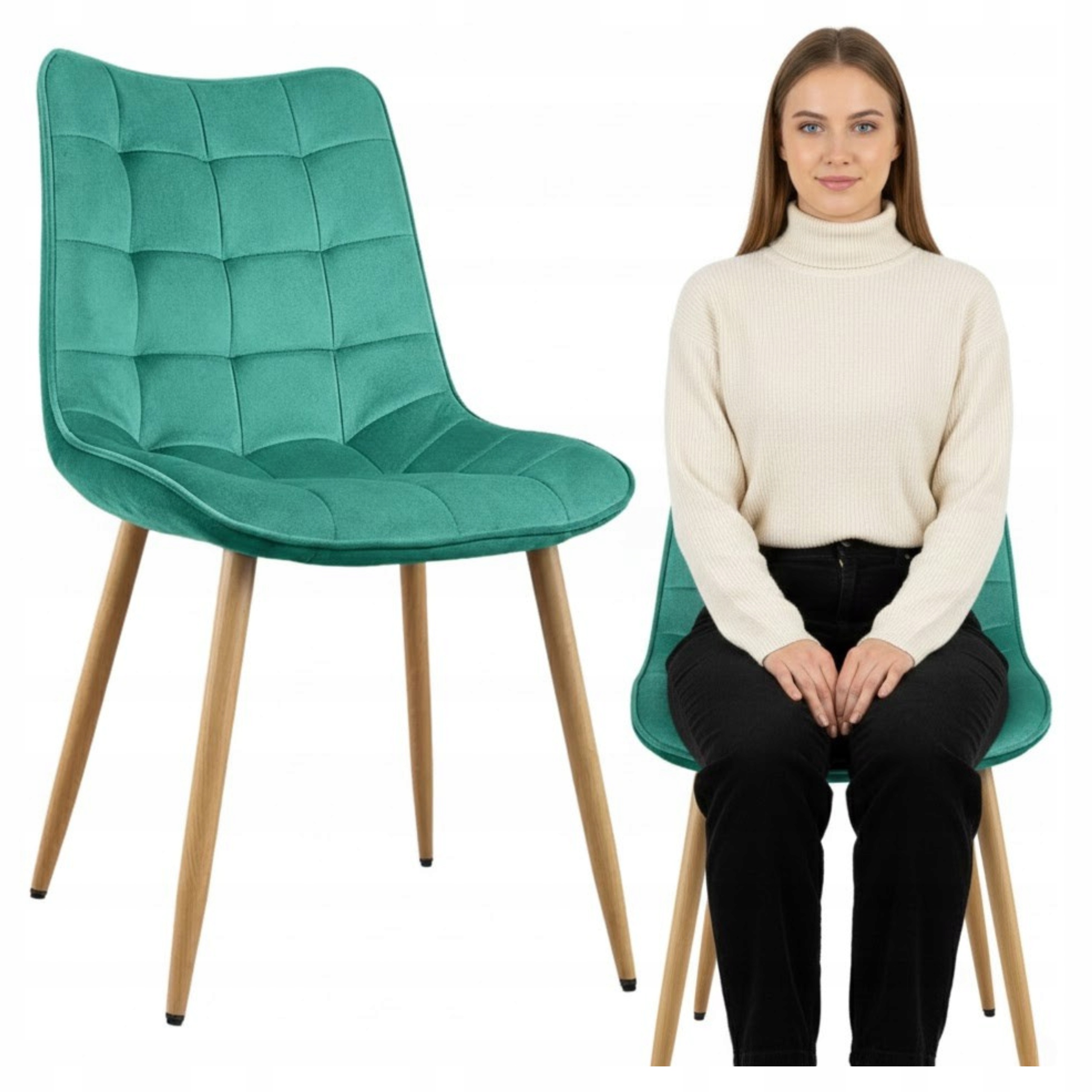 Krzesło tapicerowane welurowe velvet do salonu kuchni jadalni pikowane loft