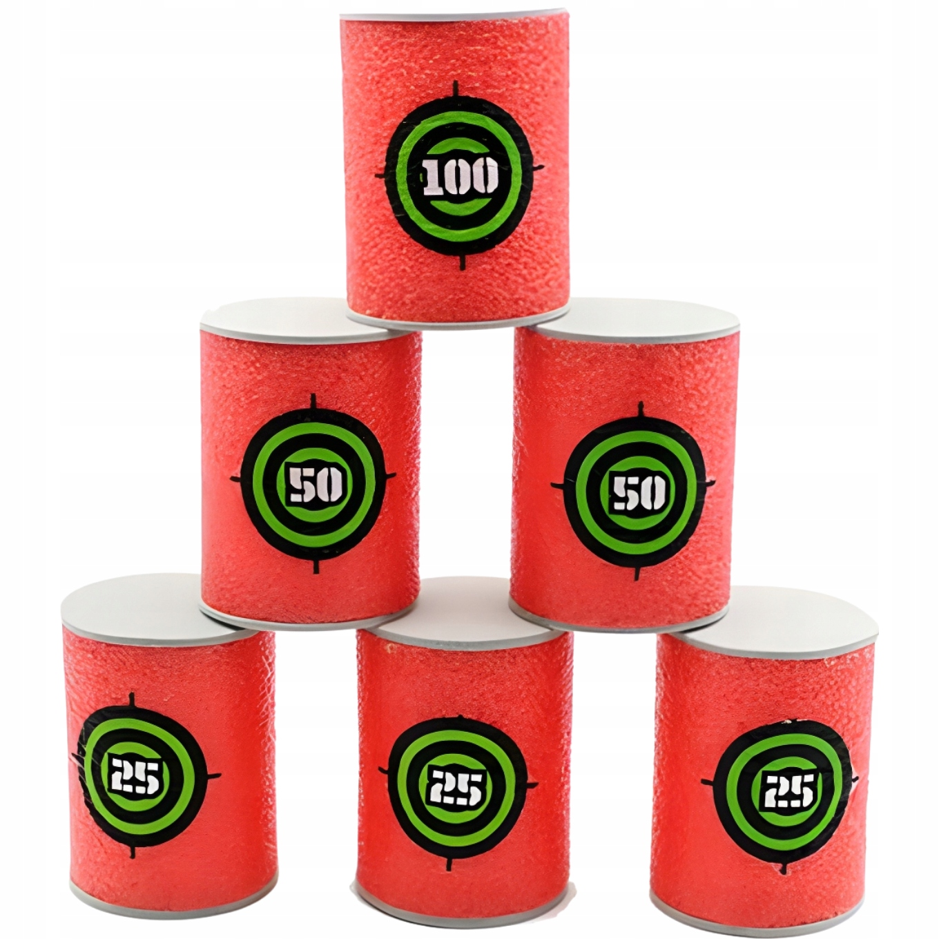 PIANKOWE CELE Z PUNKTAMI BECZKI TARCZE do WYRZUTNI NERF ZESTAW 6 SZT