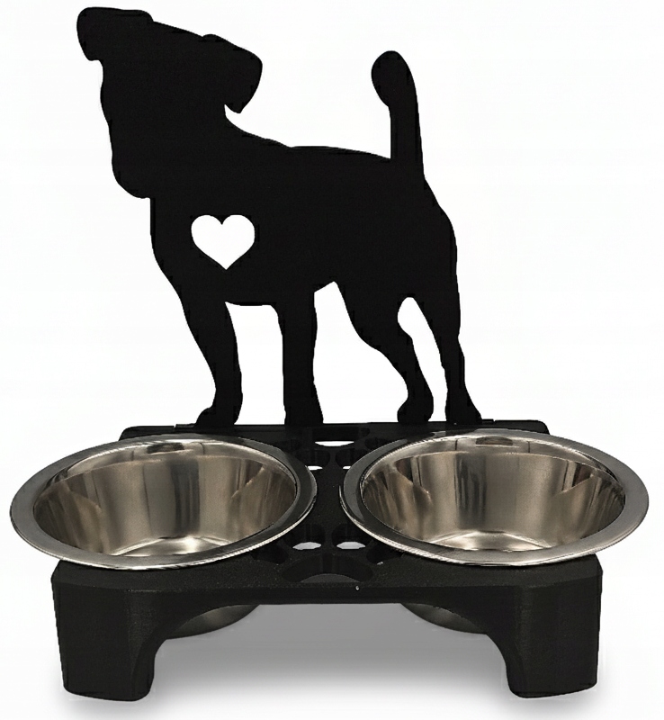 Levně Stojan na misky pro psa 3D Misky Jack Russell Terrier 2 x 400 ml