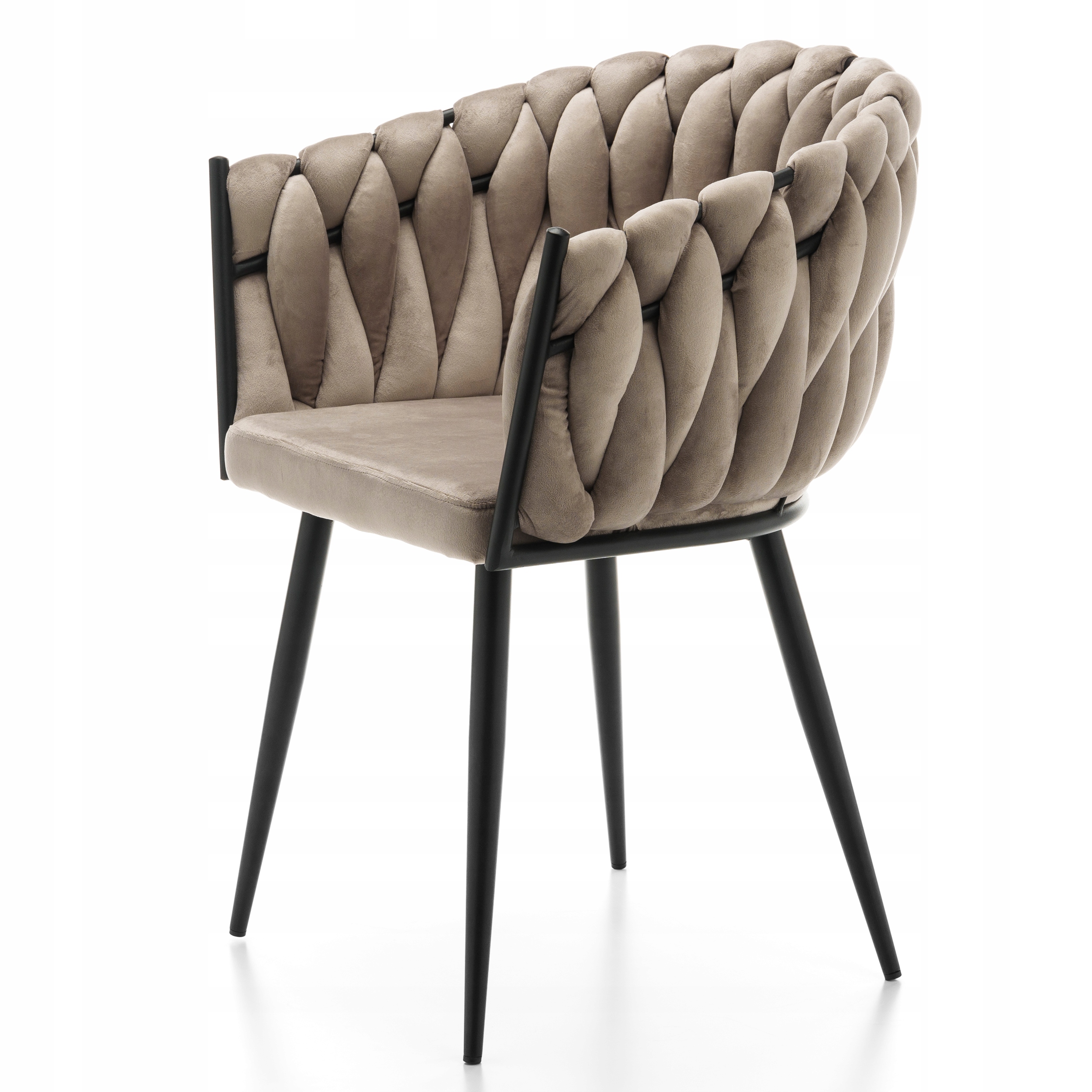 KRZESŁO TAPICEROWANE PLECIONE GLAMOUR SALON WELUROWE NOWOCZESNE LATINA Liczba krzeseł w zestawie 1