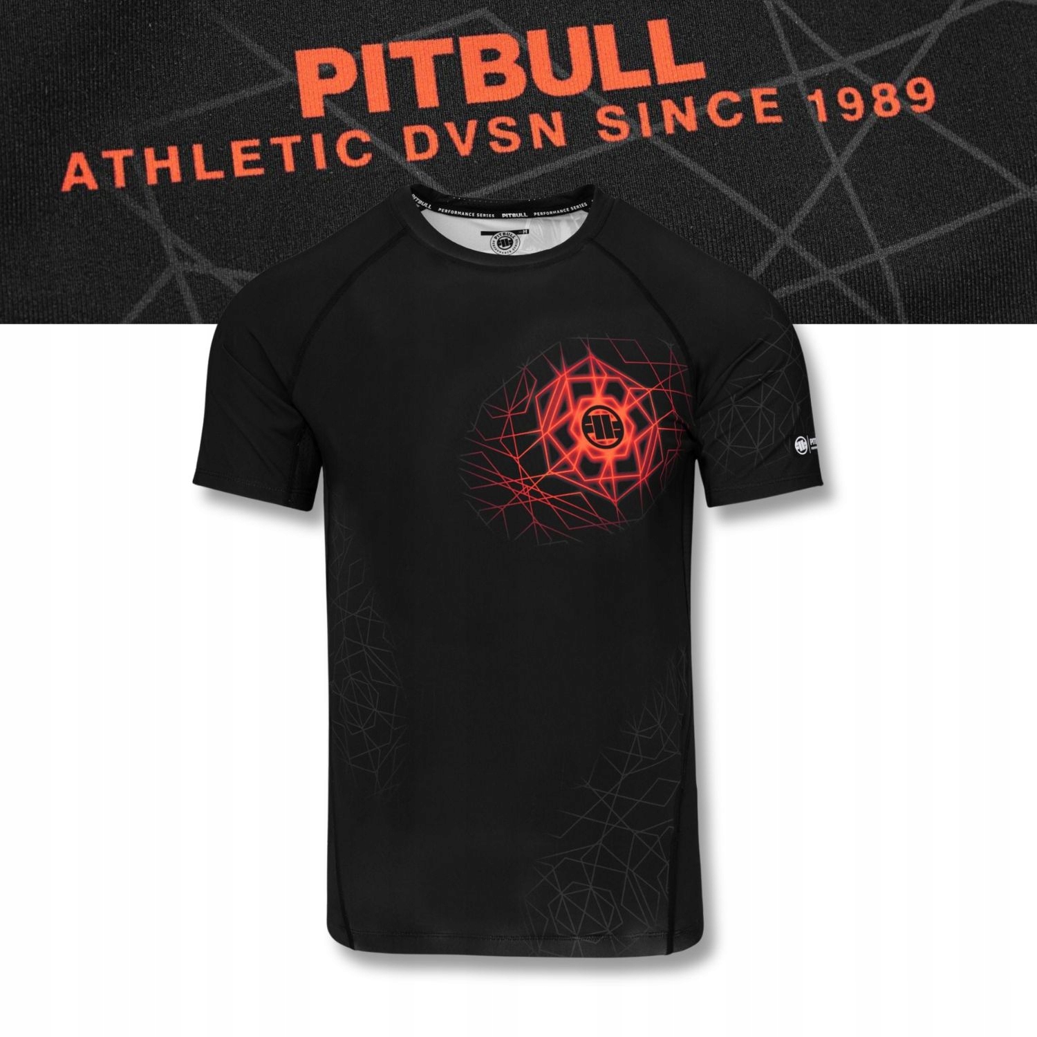 Rashguard pánské krátké technické tréninkové tričko Pitbull Ray