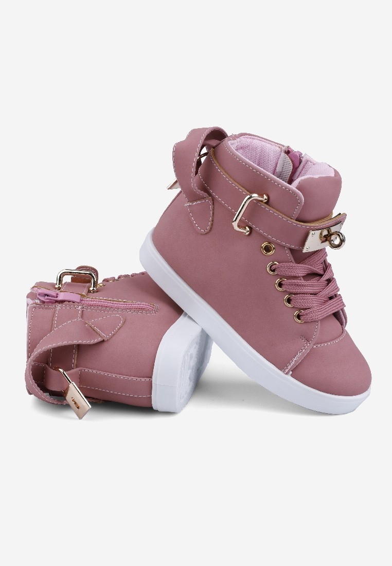 Sneakersy dziewczęce botki płaskie różowe wygodne Płeć dziewczynki