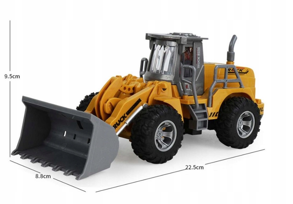 BULDOŻER SPYCHACZ KOPARKA ZDALNIE STEROWANA NA PILOT NA RADIO 22,5cm Kod producenta 5904151260762