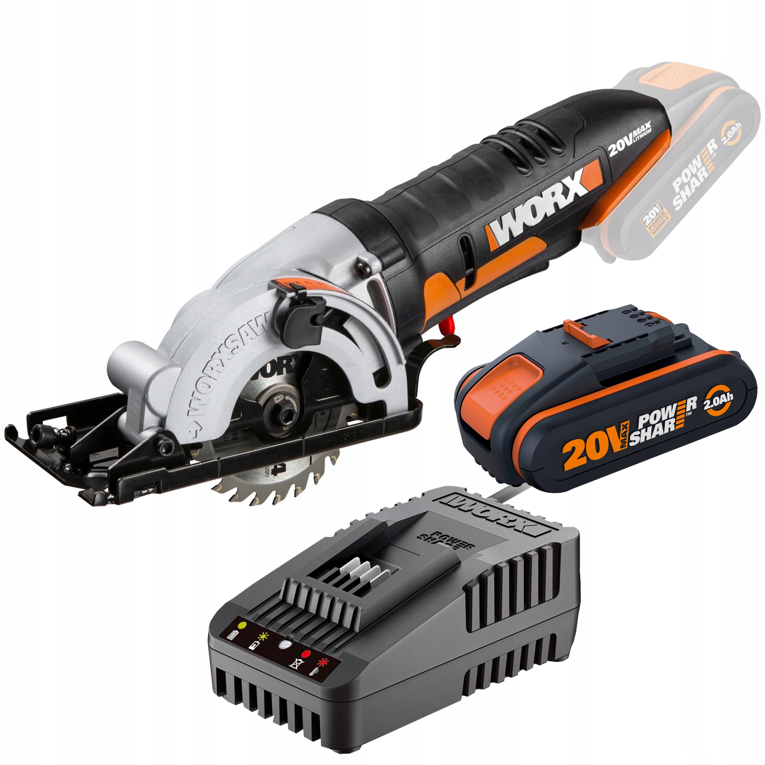 

Piła tarczowa Worx WX527.9 Akumulator Ładowarka