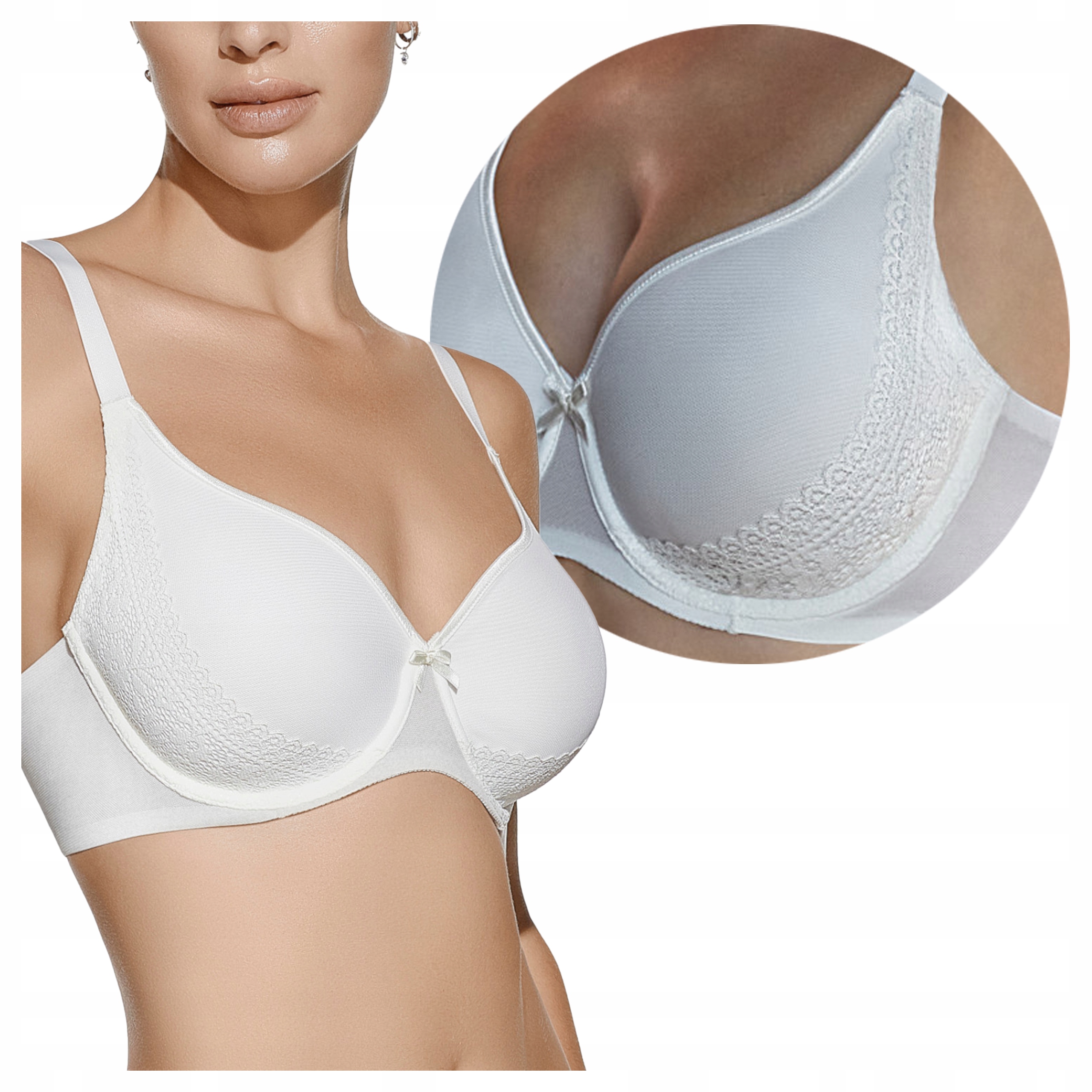 Podprsenka s kosticemi bez vyztužení lemovaná krajkou Rita Perlová 75C