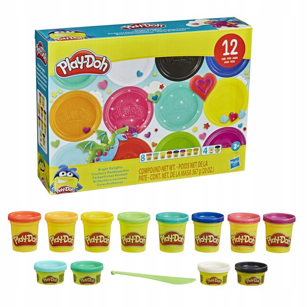 CIASTOLINA DUŻY ZESTAW MASY PLASTYCZNEJ 12 KOLORÓW 567g PLAY-DOH PLAYDOH EAN (GTIN) 8715342033297