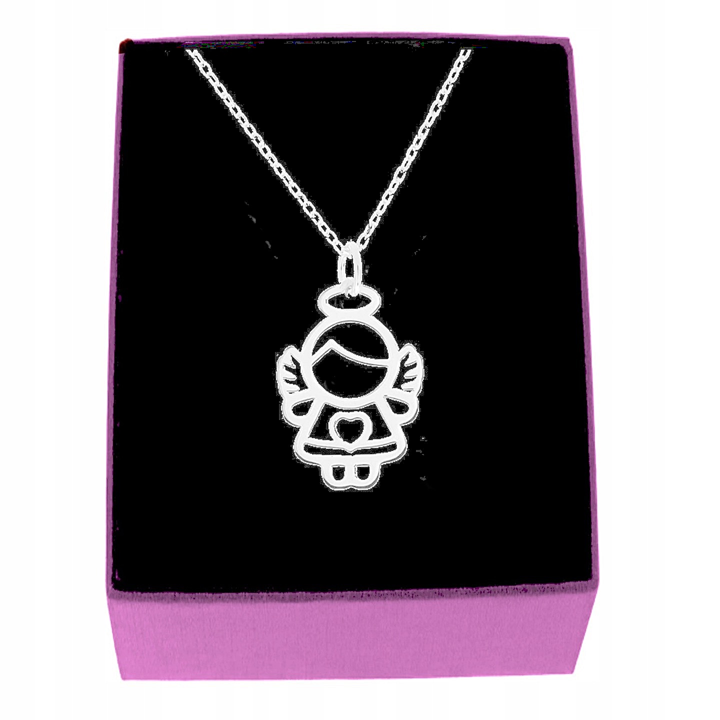 NASZYJNIK SREBRNY ANIOŁEK DZIEWCZYNKA SREBRO 925