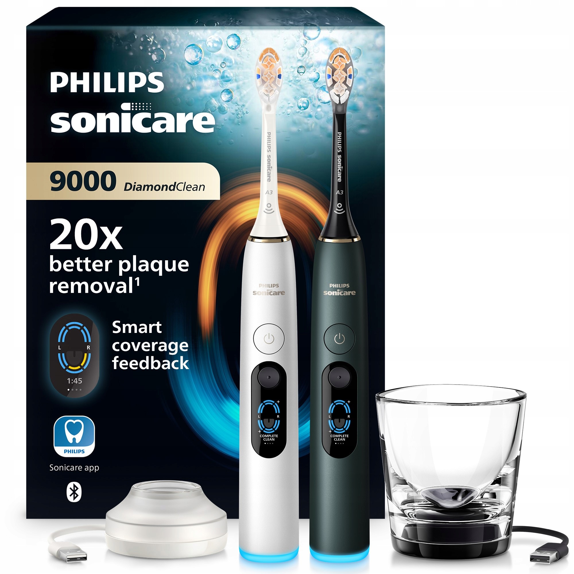 2x Philips Sonicare DiamondClean 9000 szczoteczka soniczna HX9216/89