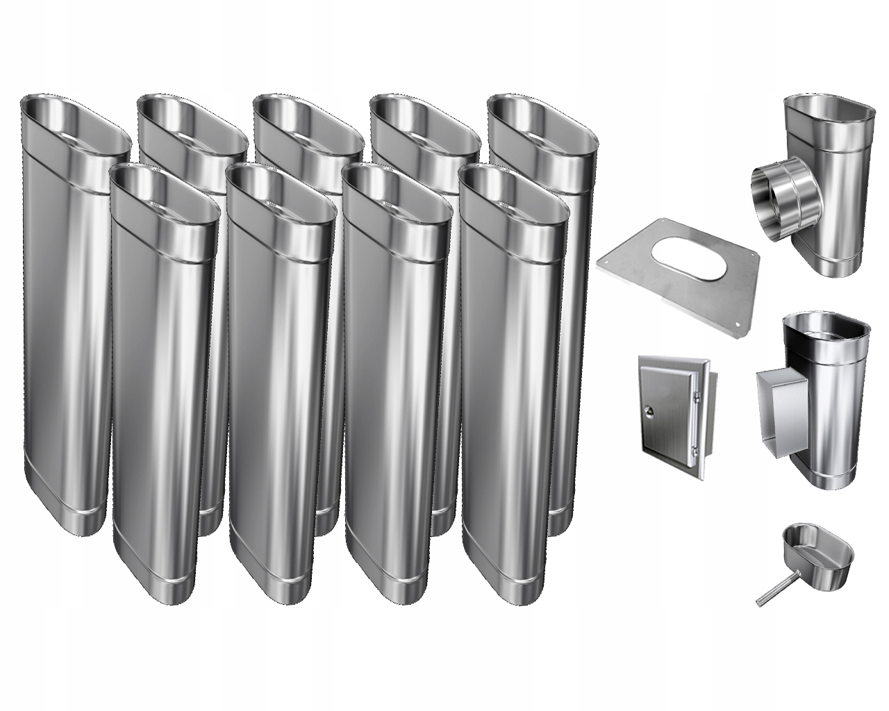 WKŁAD 1,0 mm KOMINOWY RURA 120/220 OWALNY 9,5 m mb