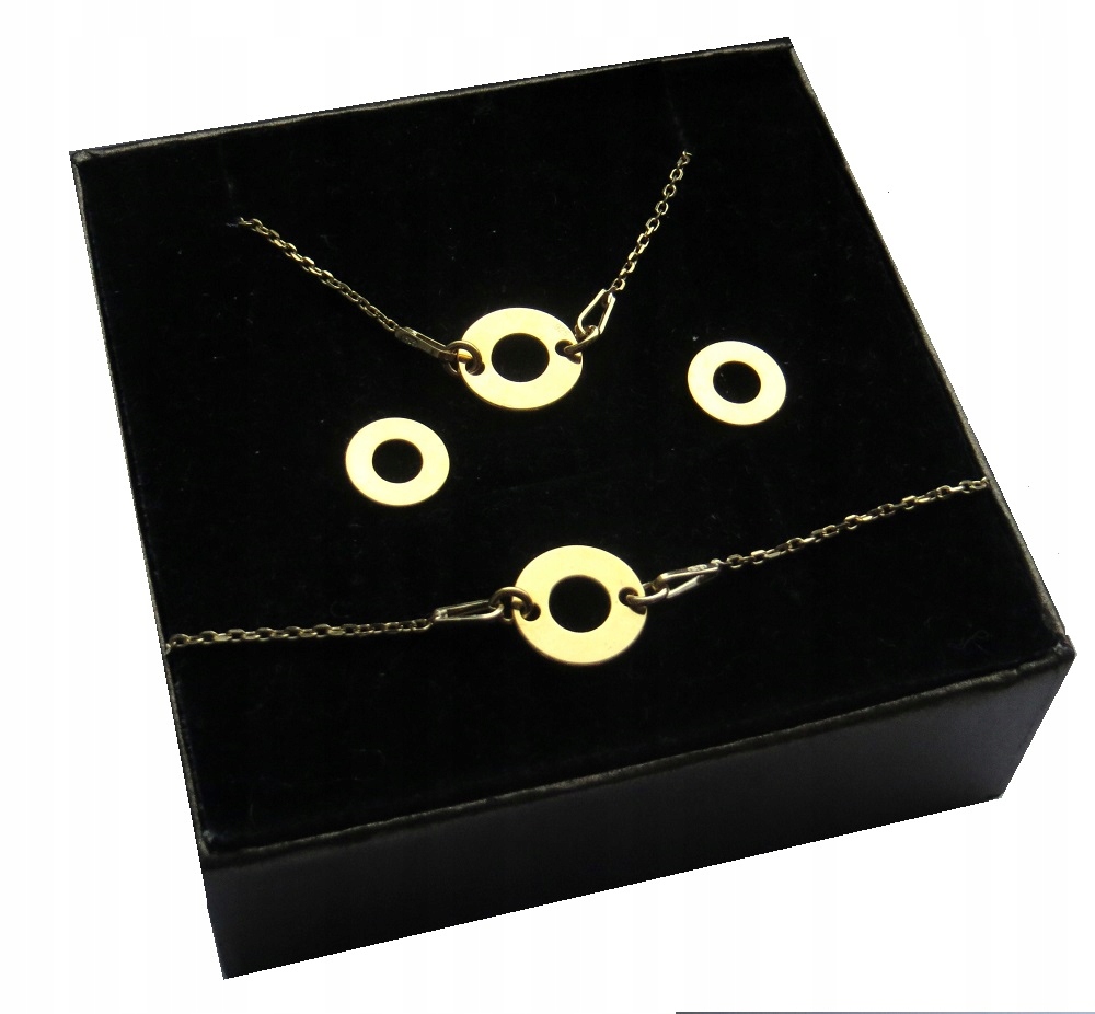 

Komplet złoty Kółko Kółeczka srebro 925