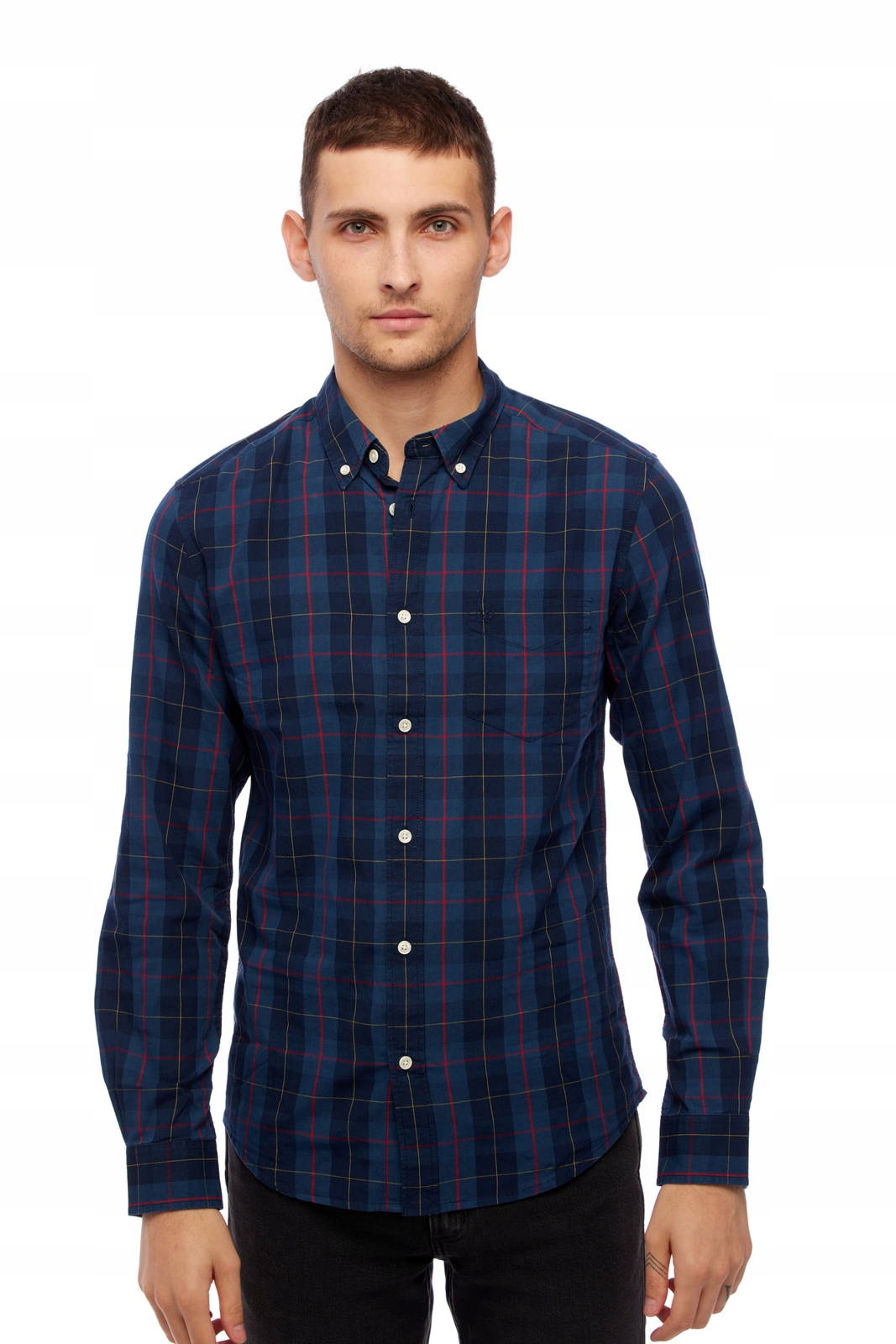 

Wrangler Button Down Dark Blue Teal W5F34MB16 M