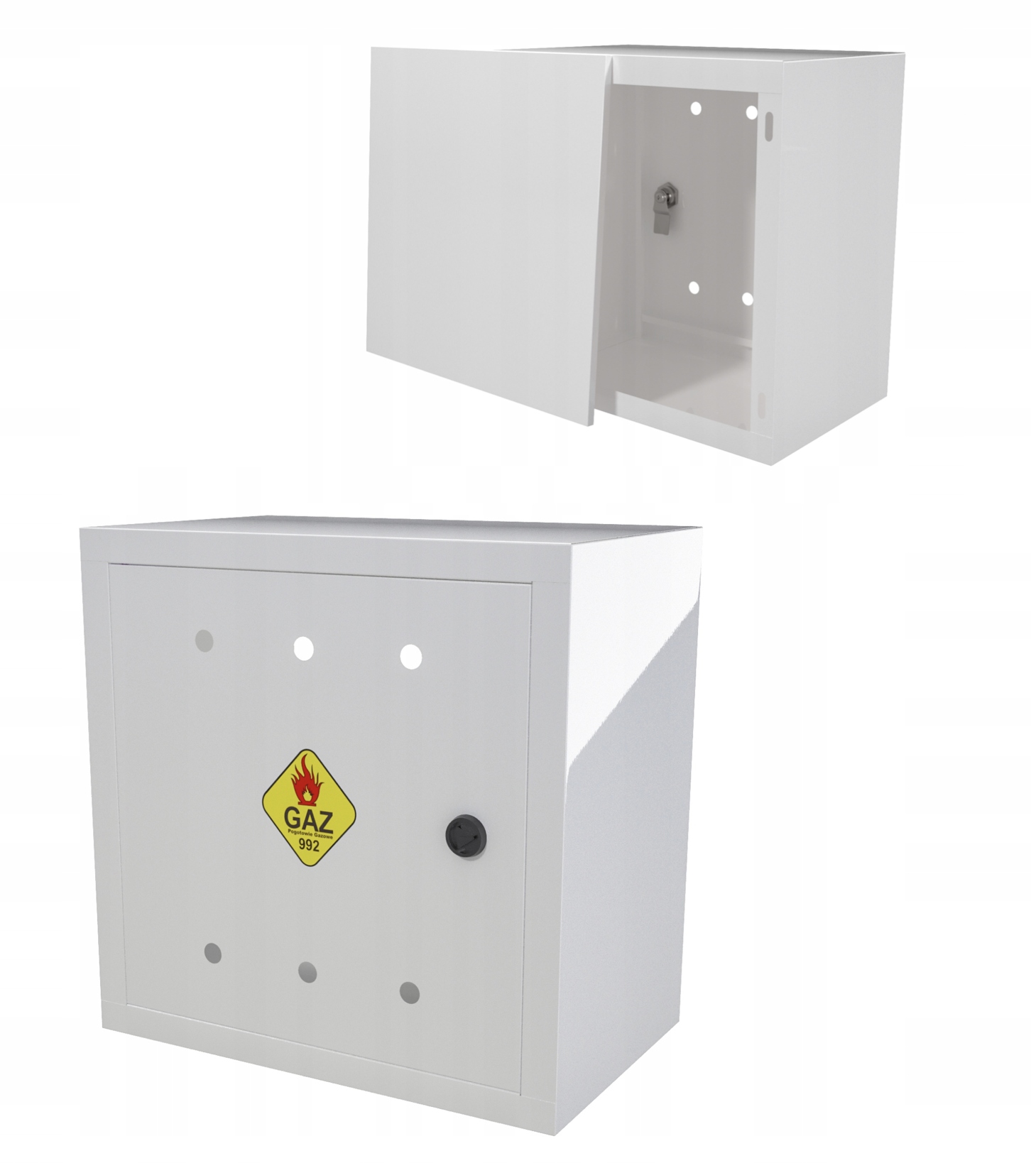 Plynová Skrinka 40x40x25 Biela S Chrbtom