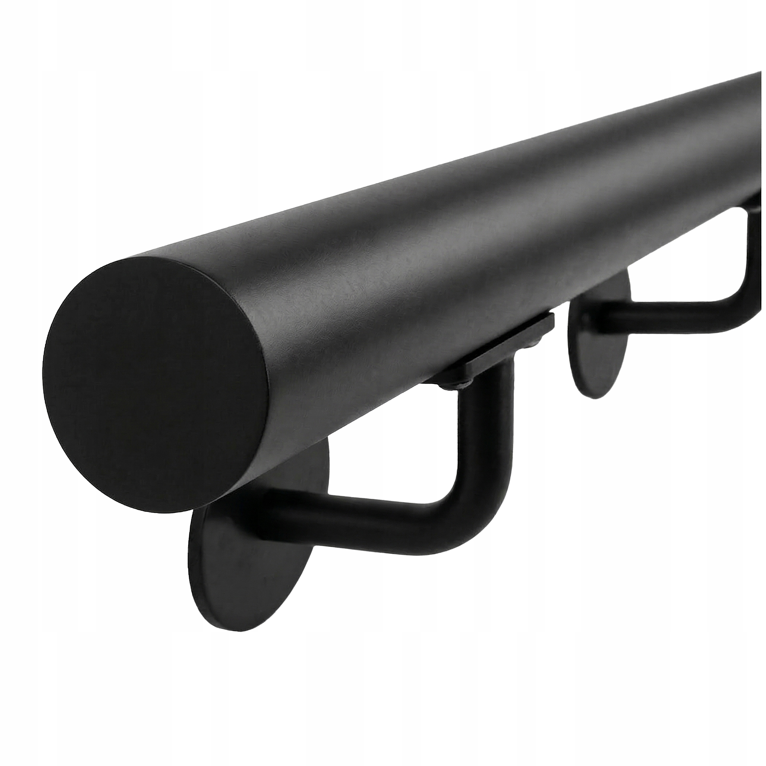 Stěnové zábradlí 210 cm Schodišťové Černá Loft 4 Podpěry Nerezové fi 42 M8