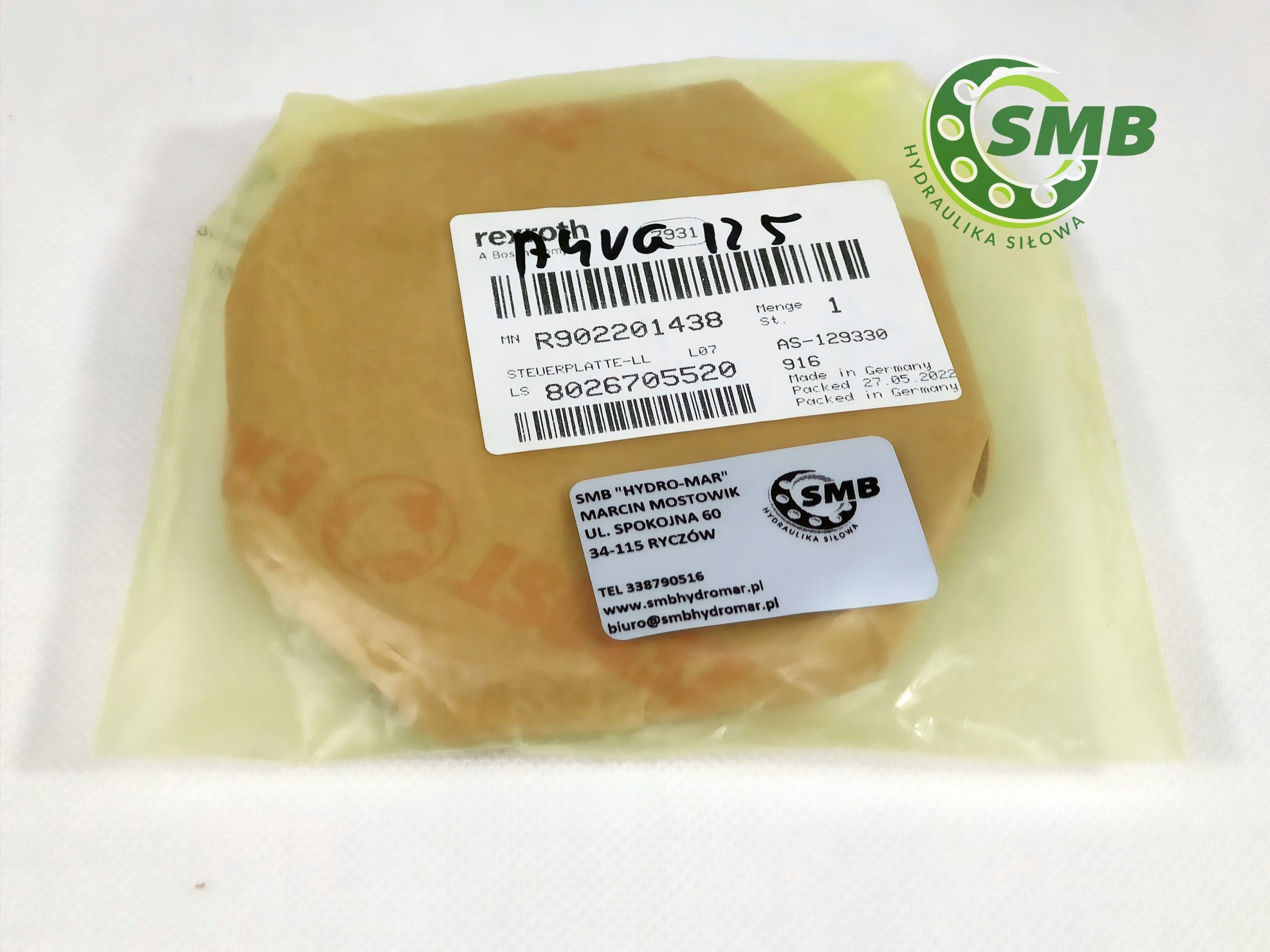 Rexroth A4VG125 PŁYTA STEROWANIA LEWA R902201438 Producent części Rexroth