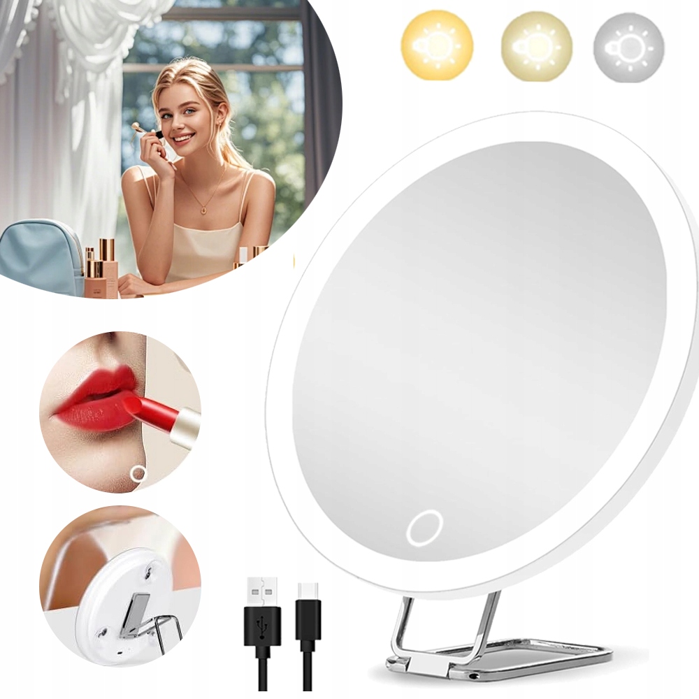 MULTIFUNKCIÓS TÜKÖR, NAGYÍTÓS SMINKTÜKÖR LED VILÁGÍTÁSSAL