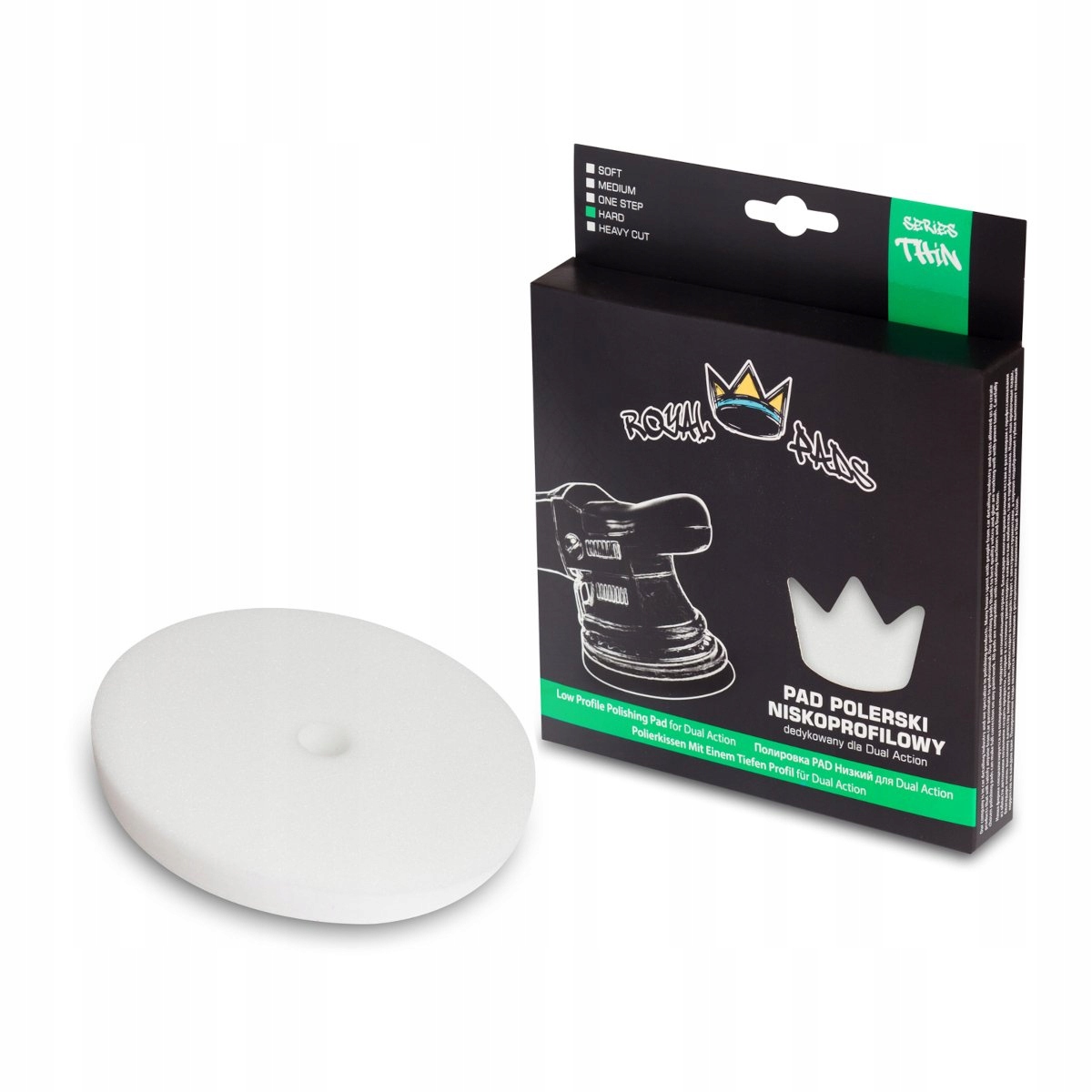 Royal Pads Thin Hard Pad for Da 135mm Pad Biały Niskoprofilowy Twardy