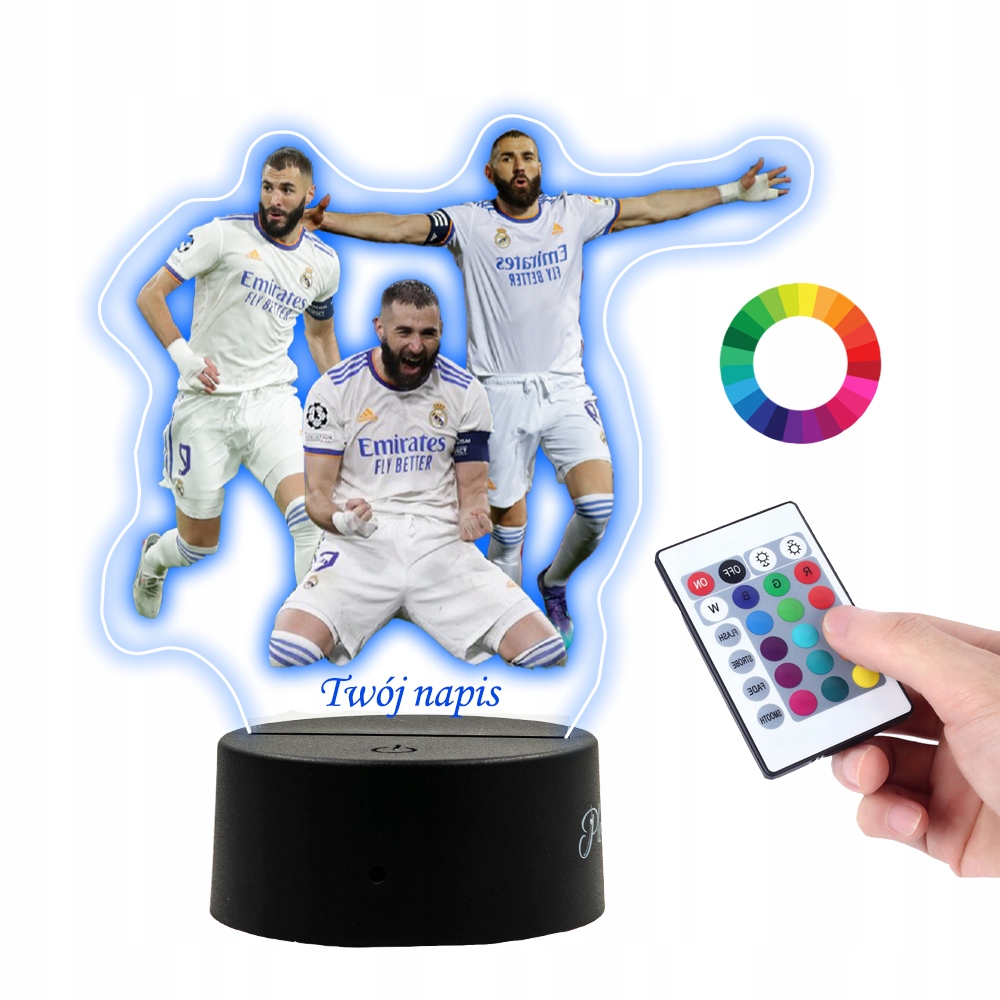 

Lampka Na Biurko Uv Piłkarz Karim Benzema Plexido
