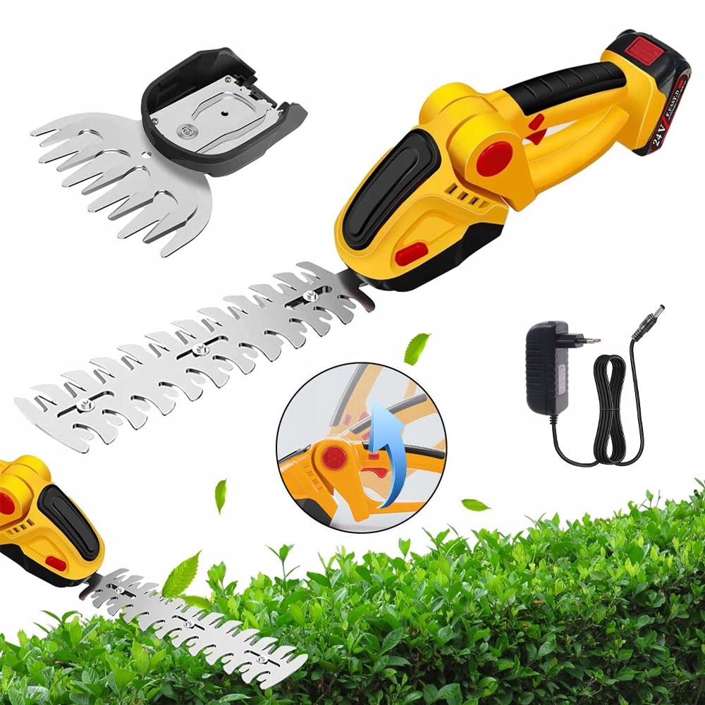 Nůžky Na Živý Plot Trávy Keřů Akumulátorové Elektrické 390W +1500AH