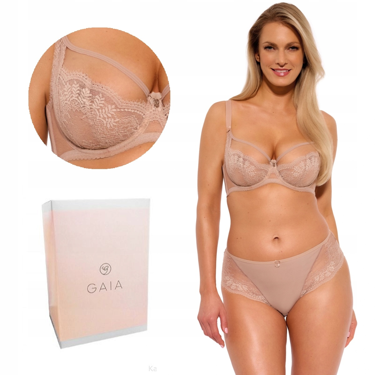 Podprsenka s krajkou Gaia Soft Camilla 1262 měkká mokka 70D