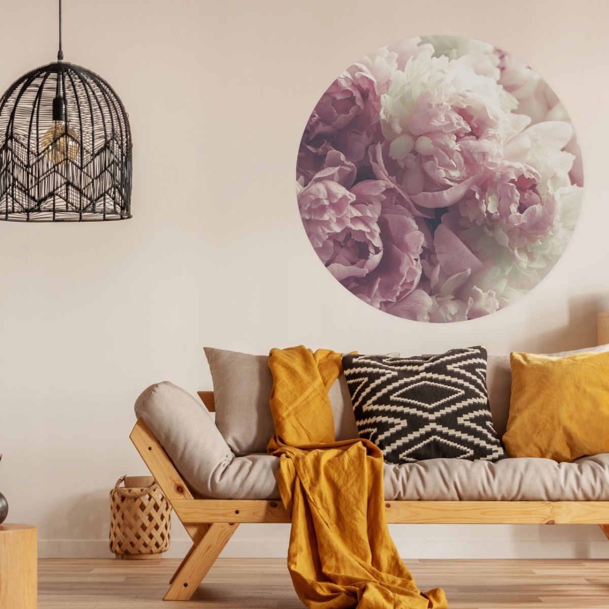 Fototapeta Květiny Pivoňky Rostliny 3D Kolo 100x100