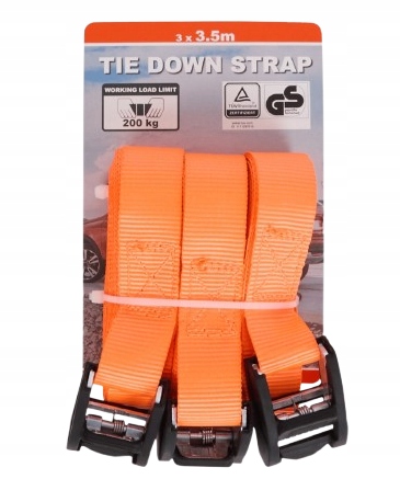 Pas transportowy spinający napinający 2,5 cmx3,5 m 3szt obciążenie 200 kg